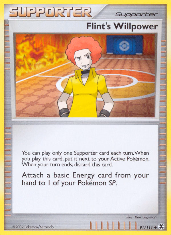 Flint's Willpower Pokemon card (91/111, Rising Rivals)
