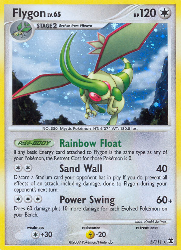 Flygon Pokemon card (5/111, Rising Rivals)