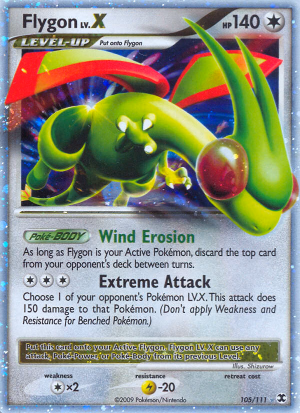Flygon LV.X Pokemon card (105/111, Rising Rivals)