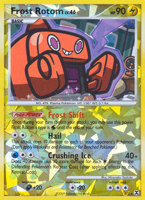 Frost Rotom Pokemon card (RT2/RT6, Rising Rivals)