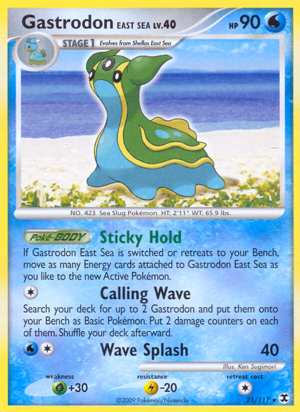 Gastrodon East Sea Pokemon card (21/111, Rising Rivals)