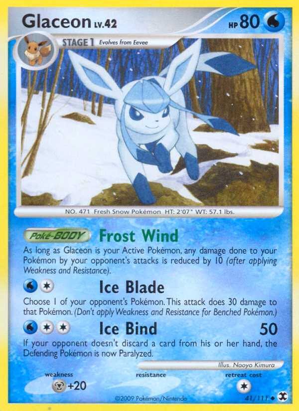 Glaceon Pokemon card (41/111, Rising Rivals)