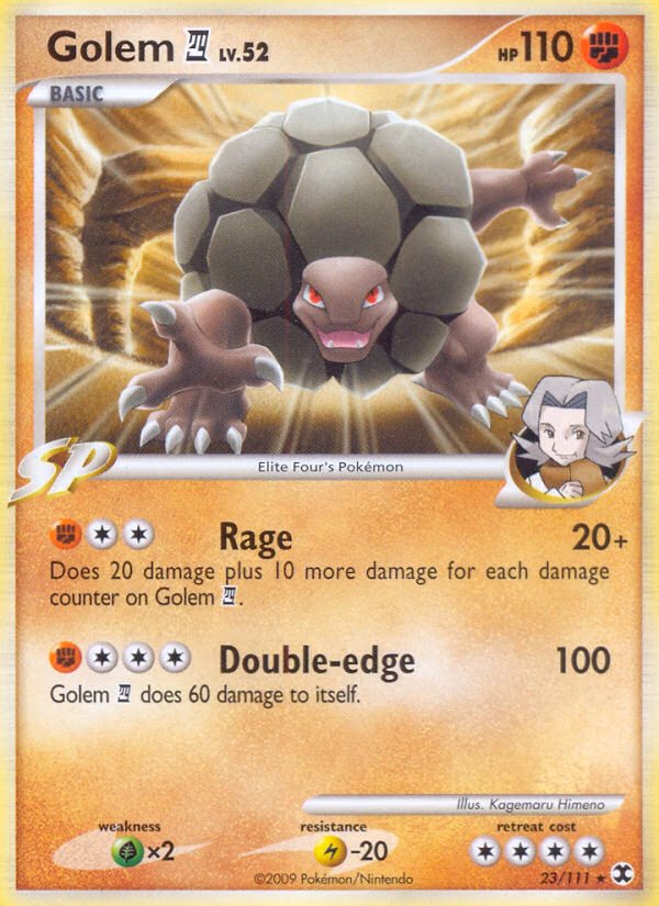 Golem E4 Pokemon card (23/111, Rising Rivals)