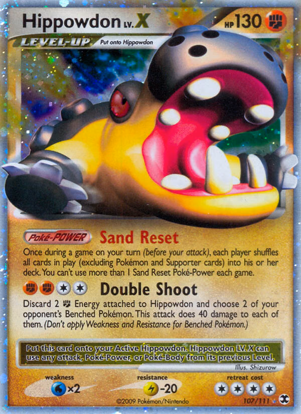 Hippowdon LV.X Pokemon card (107/111, Rising Rivals)