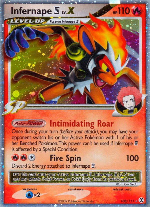 Infernape E4 LV.X Pokemon card (108/111, Rising Rivals)