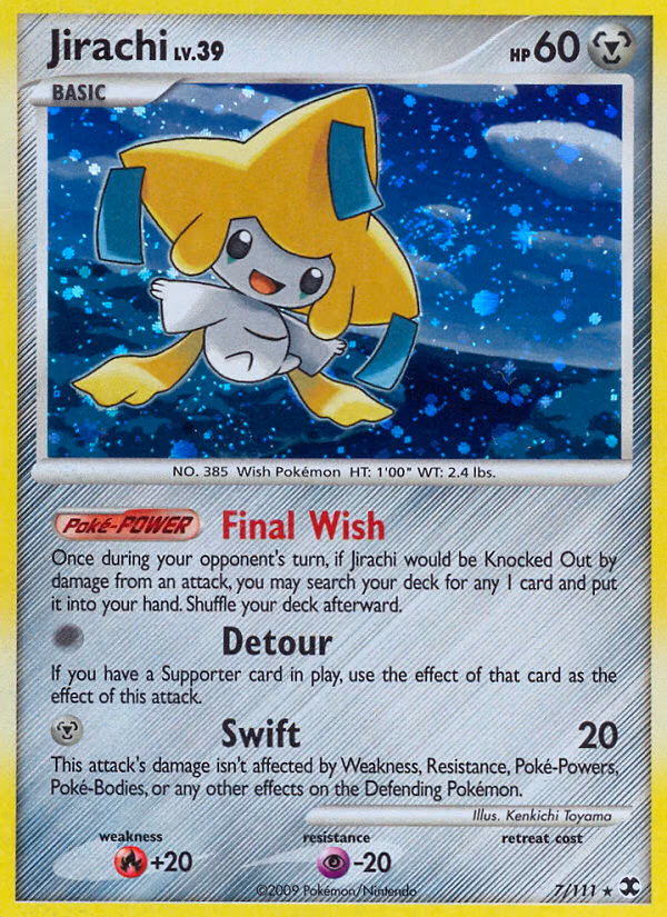 Jirachi Pokemon card (7/111, Rising Rivals)