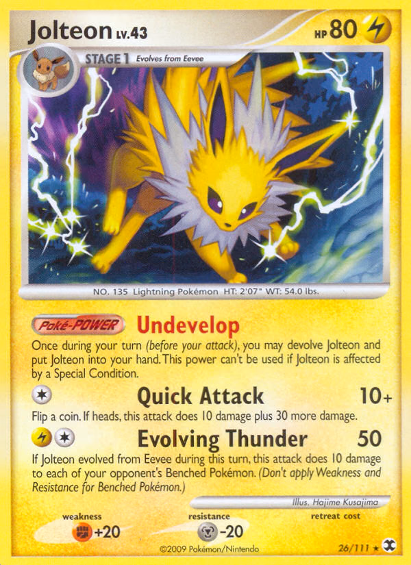 Jolteon Pokemon card (26/111, Rising Rivals)