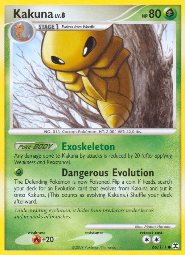 Kakuna Pokemon card (66/111, Rising Rivals)