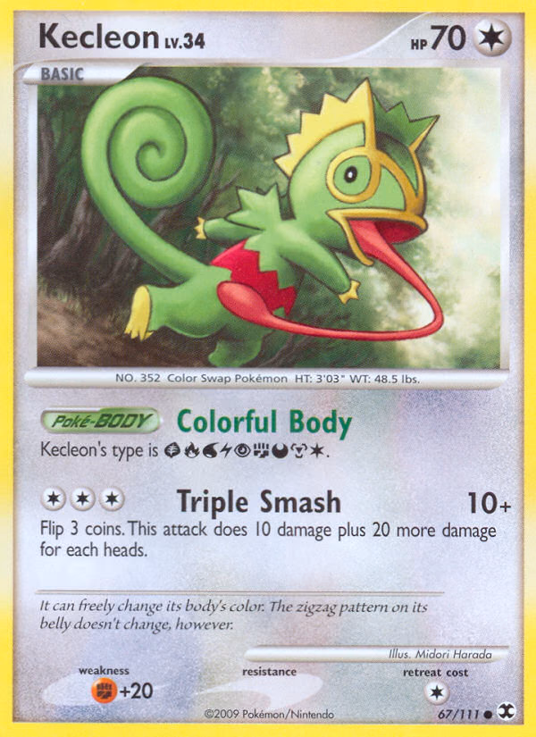Kecleon Pokemon card (67/111, Rising Rivals)