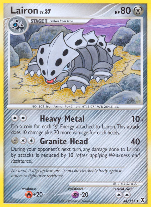 Lairon Pokemon card (44/111, Rising Rivals)