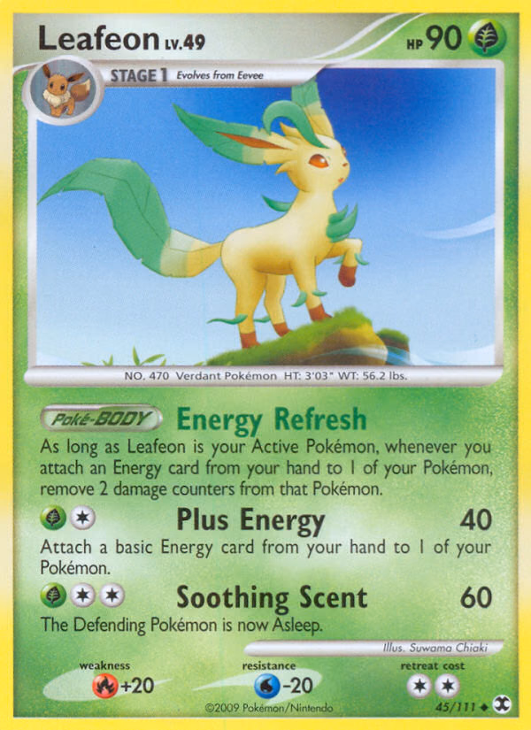 Leafeon Pokemon card (45/111, Rising Rivals)