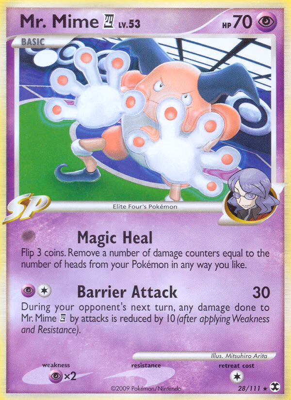 Mr. Mime E4 Pokemon card (28/111, Rising Rivals)