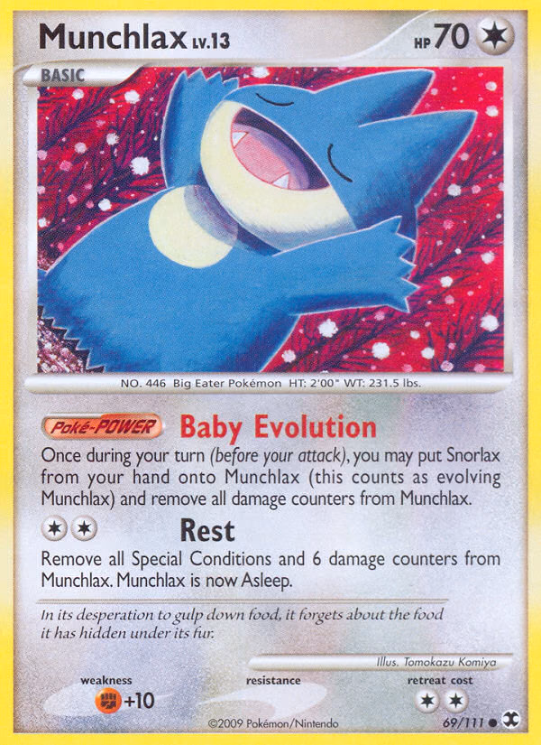 Munchlax Pokemon card (69/111, Rising Rivals)