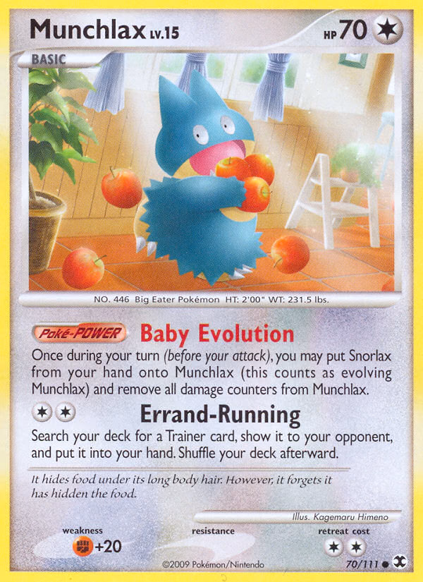 Munchlax Pokemon card (70/111, Rising Rivals)