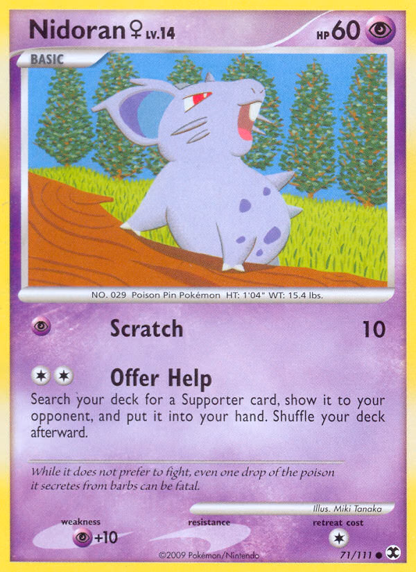 Nidoran ♀ Pokemon card (71/111, Rising Rivals)