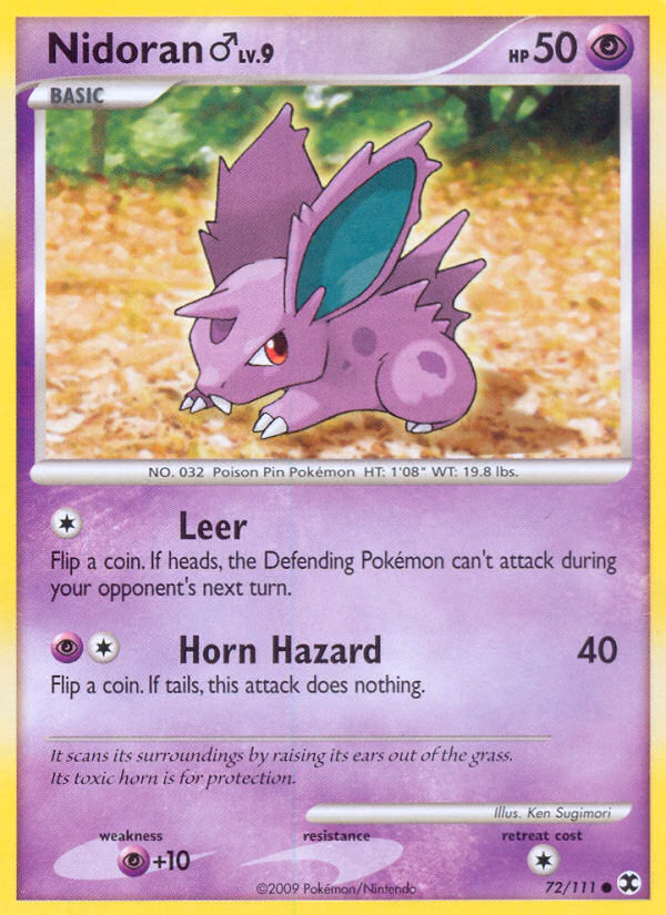 Nidoran ♂ Pokemon card (72/111, Rising Rivals)