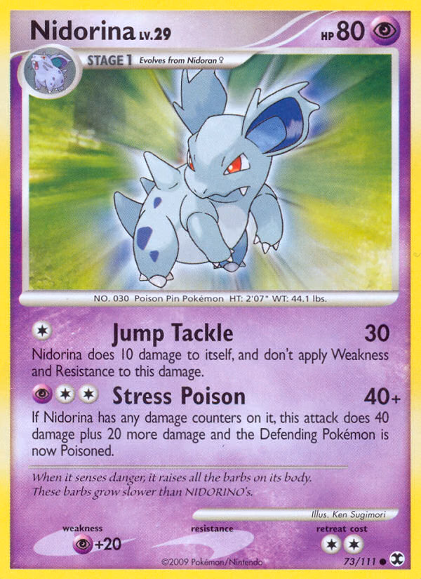 Nidorina Pokemon card (73/111, Rising Rivals)