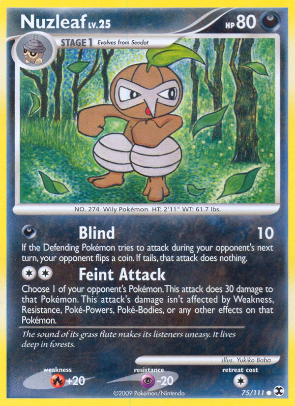 Nuzleaf Pokemon card (75/111, Rising Rivals)