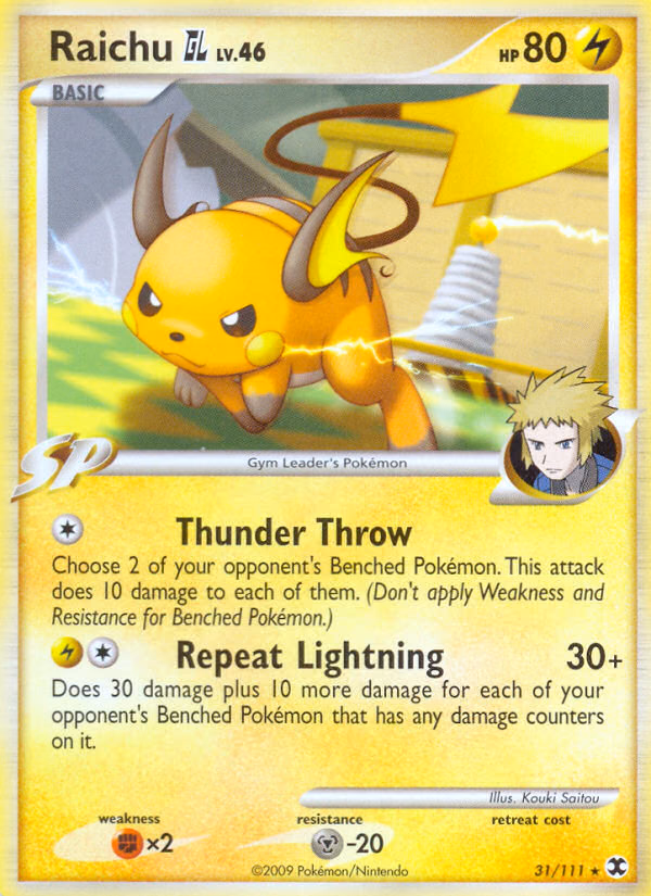 Raichu GL Pokemon card (31/111, Rising Rivals)