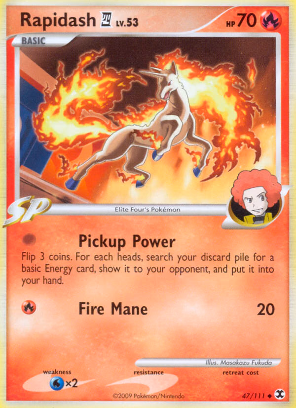 Rapidash E4 Pokemon card (47/111, Rising Rivals)