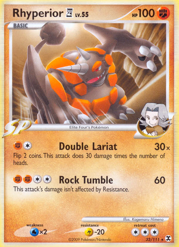 Rhyperior E4 Pokemon card (32/111, Rising Rivals)