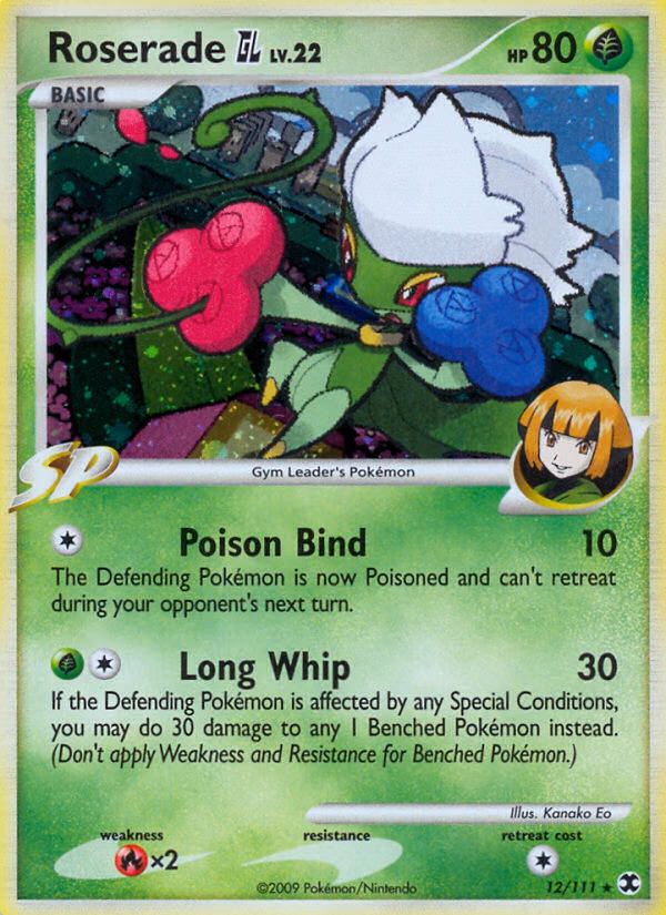 Roserade GL Pokemon card (12/111, Rising Rivals)