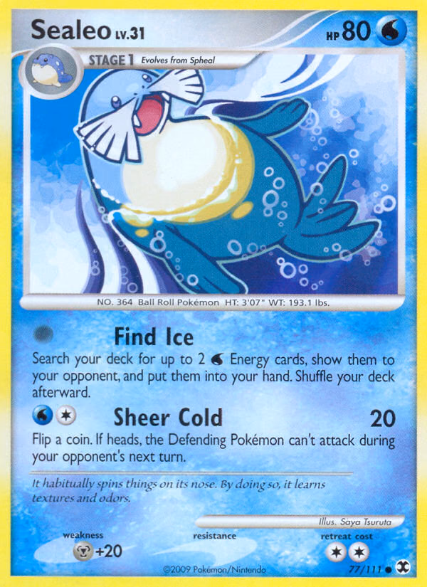 Sealeo Pokemon card (77/111, Rising Rivals)