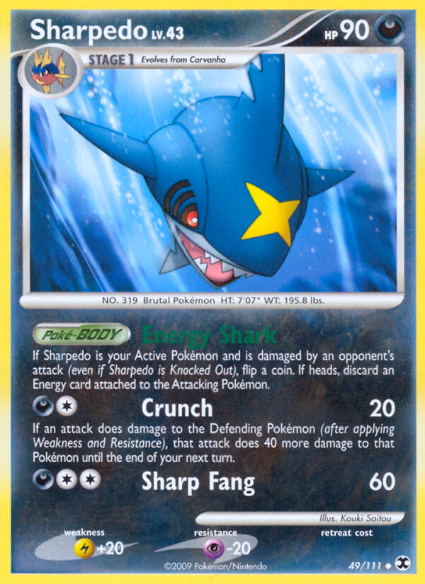 Sharpedo Pokemon card (49/111, Rising Rivals)