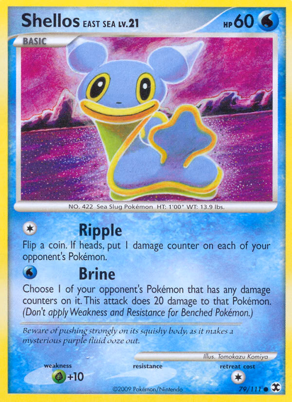 Shellos East Sea Pokemon card (79/111, Rising Rivals)