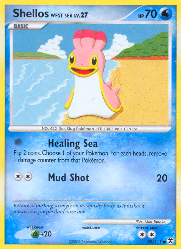 Shellos West Sea Pokemon card (80/111, Rising Rivals)
