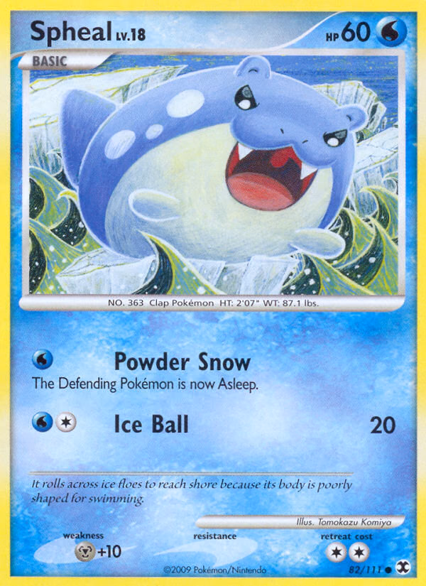 Spheal Pokemon card (82/111, Rising Rivals)