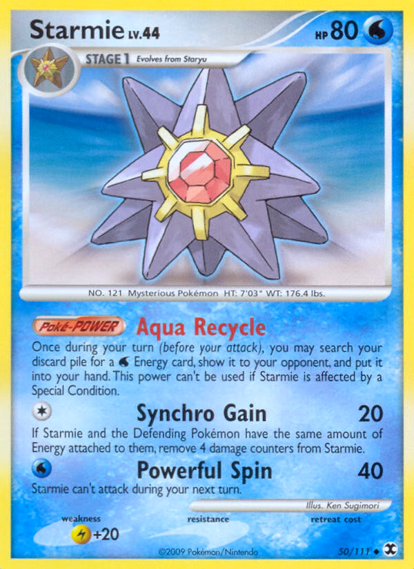Starmie Pokemon card (50/111, Rising Rivals)