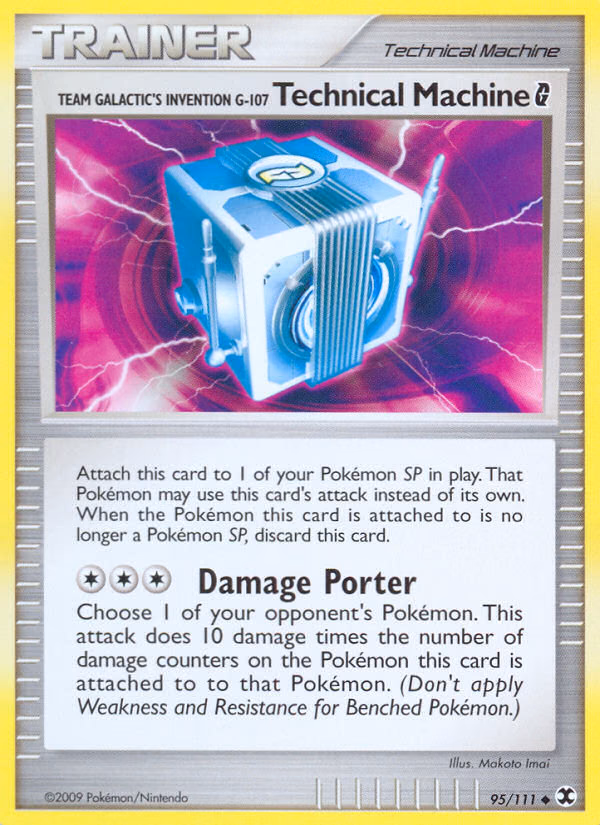 Team Galactic's Invention G-107 Technical Machine G Pokemon card (95/111, Rising Rivals)