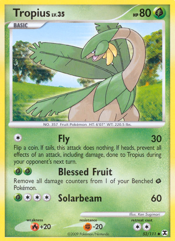 Tropius Pokemon card (52/111, Rising Rivals)