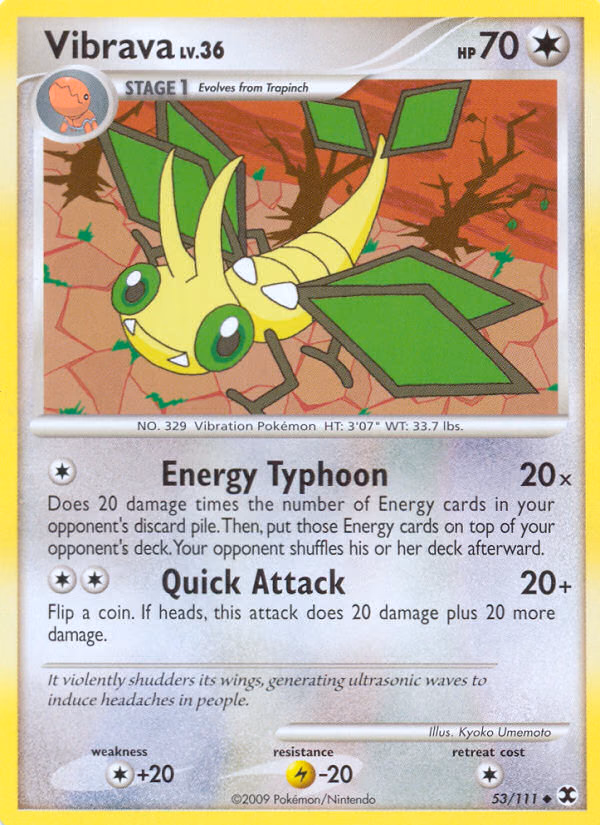Vibrava Pokemon card (53/111, Rising Rivals)