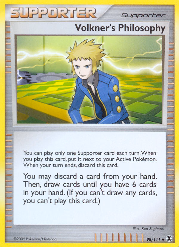 Volkner's Philosophy Pokemon card (98/111, Rising Rivals)