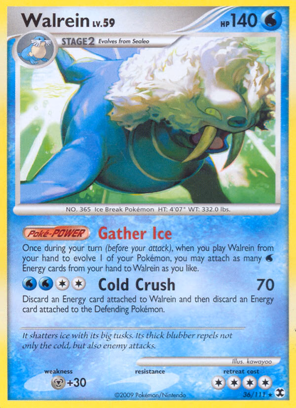 Walrein Pokemon card (36/111, Rising Rivals)