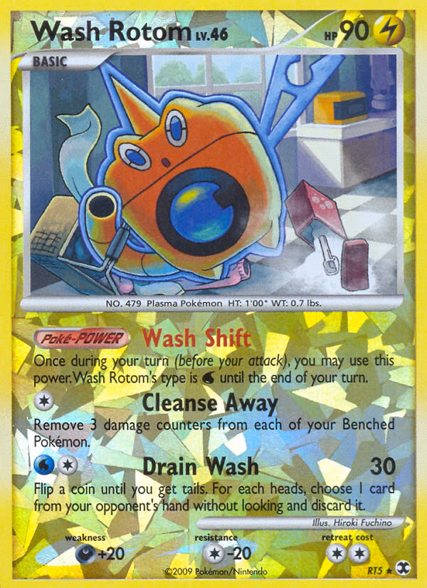 Wash Rotom Pokemon card (RT5/RT6, Rising Rivals)