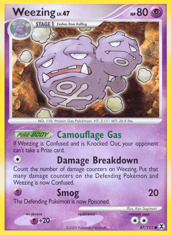 Weezing Pokemon card (87/111, Rising Rivals)
