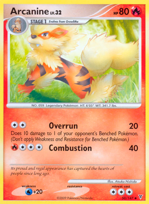 Arcanine Pokemon card (50/147, Supreme Victors)