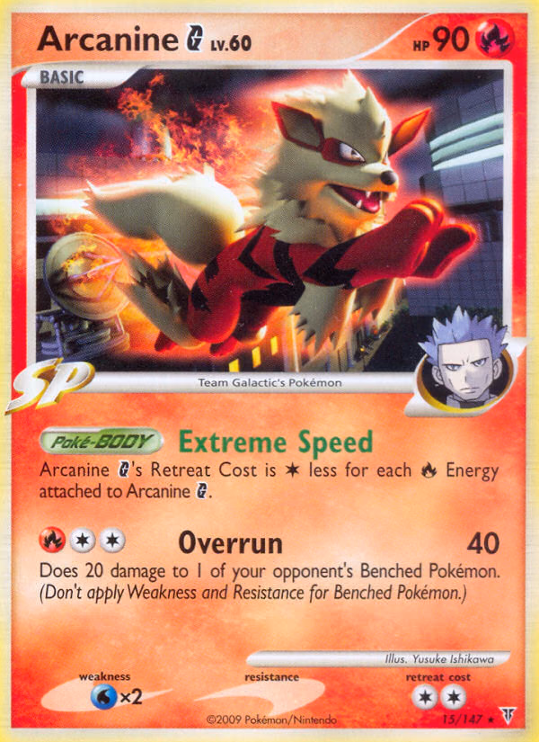 Arcanine G Pokemon card (15/147, Supreme Victors)