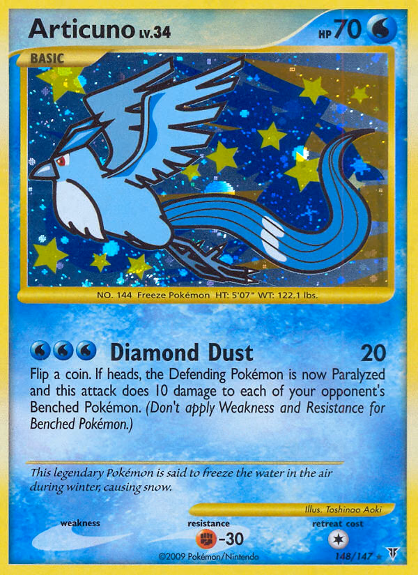 Articuno Pokemon card (148/147, Supreme Victors)