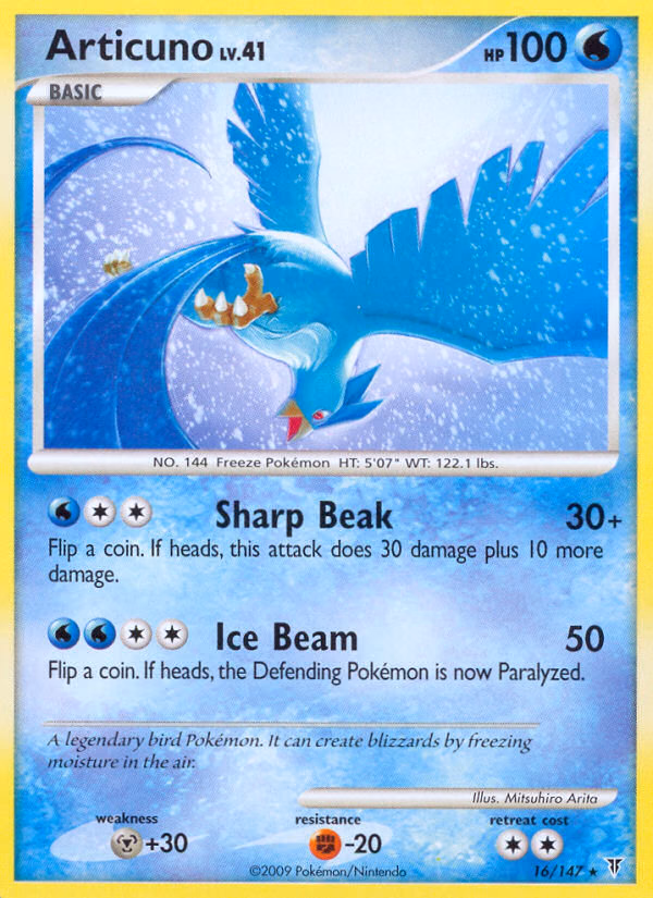 Articuno Pokemon card (16/147, Supreme Victors)