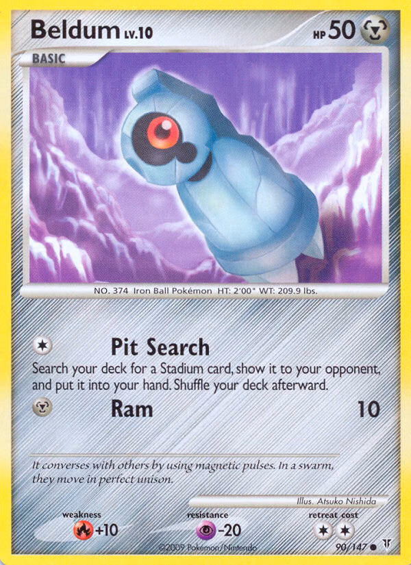 Beldum Pokemon card (90/147, Supreme Victors)