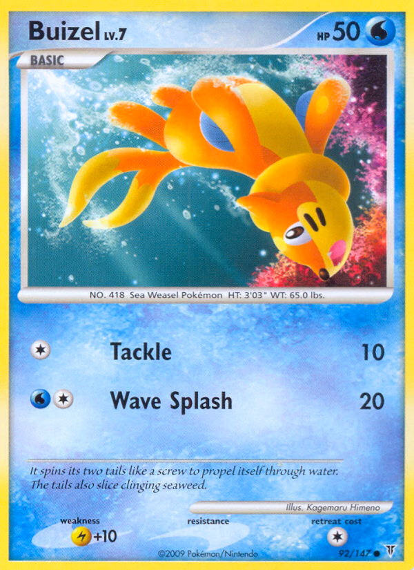 Buizel Pokemon card (92/147, Supreme Victors)