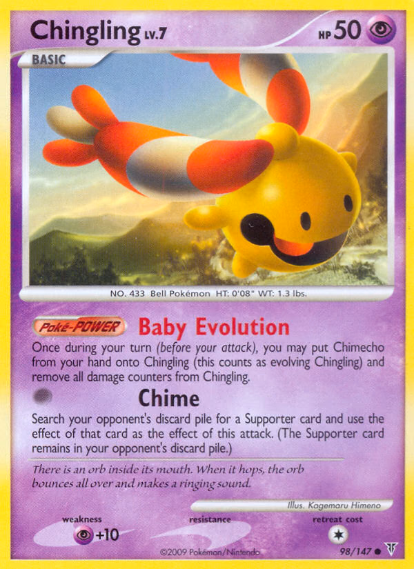Chingling Pokemon card (98/147, Supreme Victors)