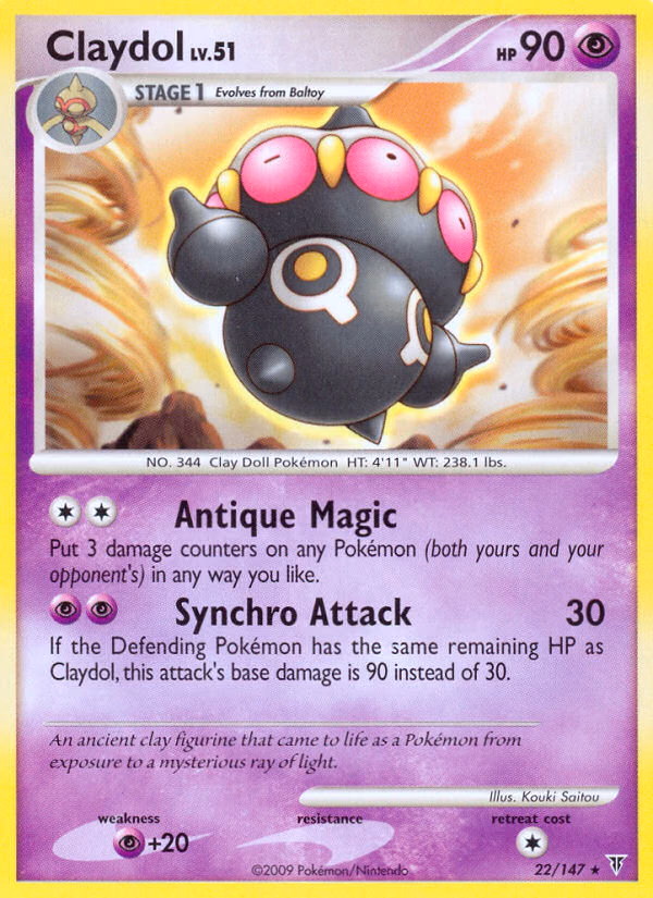 Claydol Pokemon card (22/147, Supreme Victors)