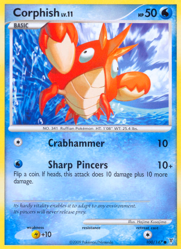 Corphish Pokemon card (100/147, Supreme Victors)