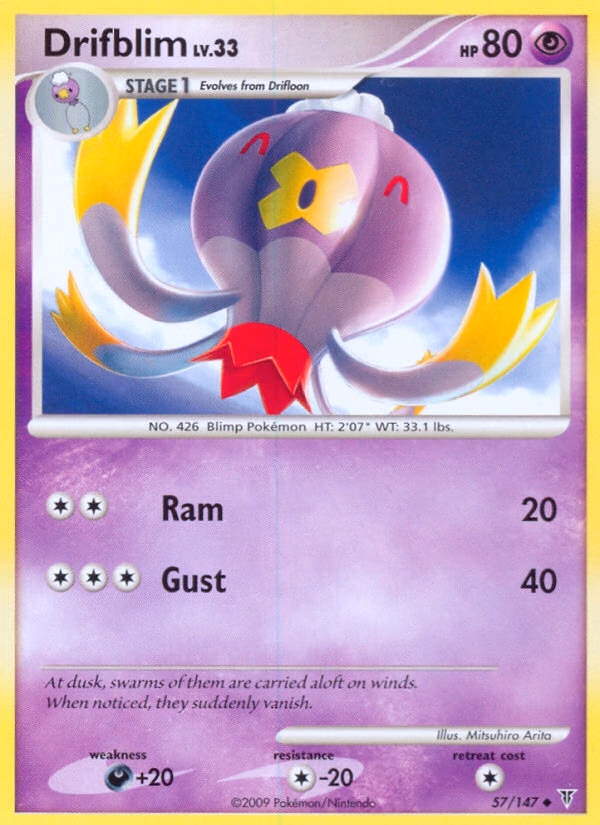 Drifblim Pokemon card (57/147, Supreme Victors)