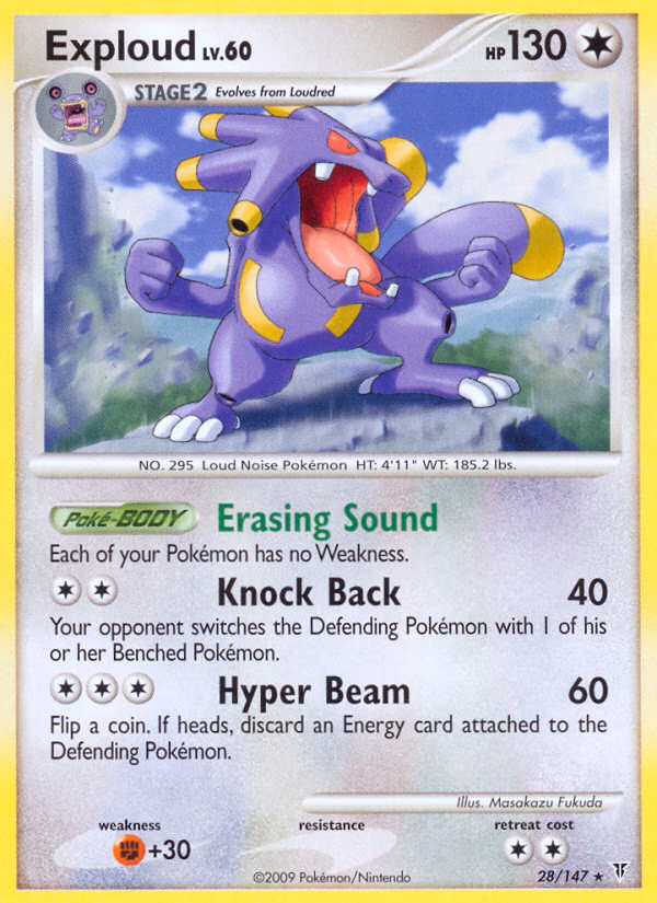 Exploud Pokemon card (28/147, Supreme Victors)